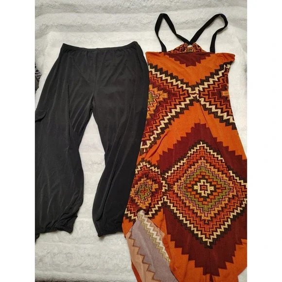 Lot Of 2 Women's Sz L Emma & Michelle Tunic + Susan Lawrence Black Leggings - Picture 2 of 5